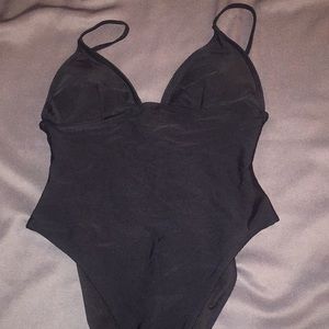 Black one piece bathing suit